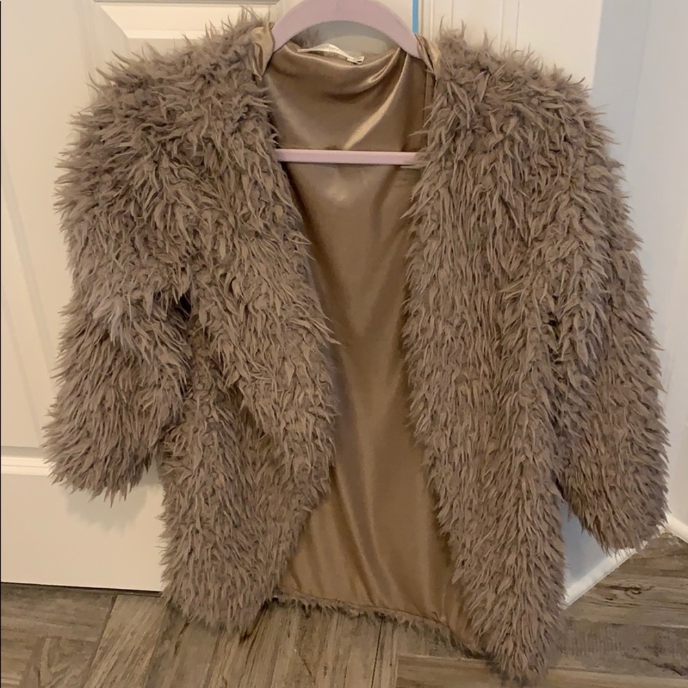 Faux fur shag jacket